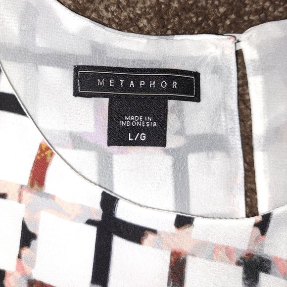 Metaphor Women's Sleeveless Top  White Multicolor Size L - Picture 4 of 8